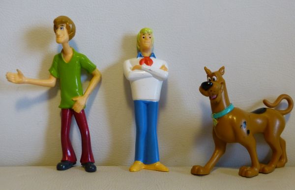 Lote com três Bonecos do desenho Scooby Doo da Hanna Barbera