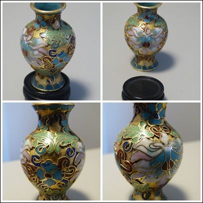 Vaso Miniatura  com acabamento em Cloisonne com base